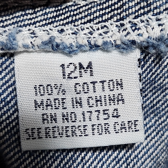 KEY Denim Overalls 12 Months Baby Boy Blue Farmcore Blue Collar Country Western - Picture 8 of 12